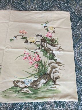 Asian Japanese pillow case by Springmaid floral garden w/butterfly